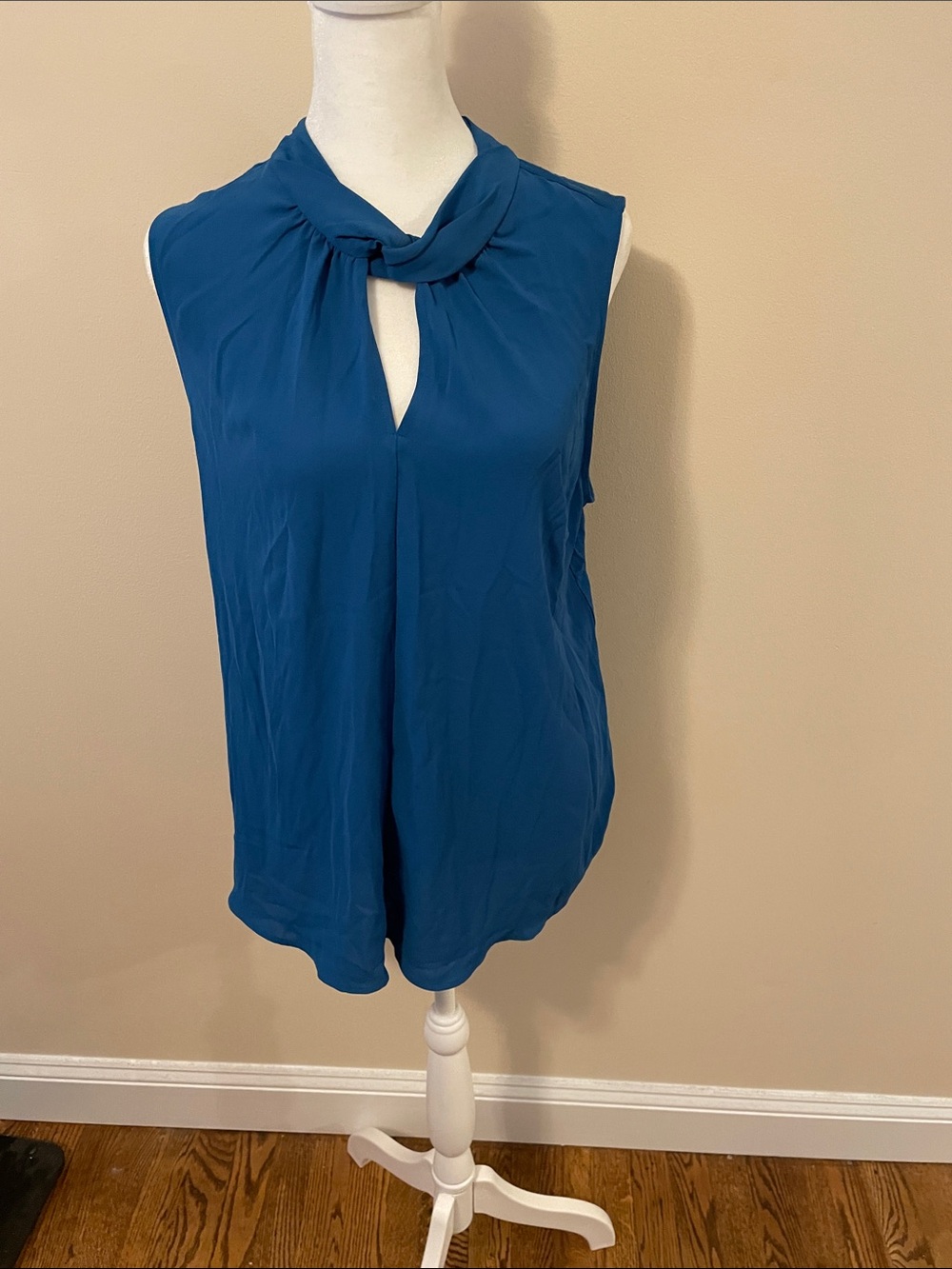 LOFT Teal Sleeveless Twist-Neck Camisole